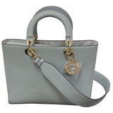 Dior lady dior grey leather handbag