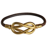 Hermès atamé gold leather bracelets