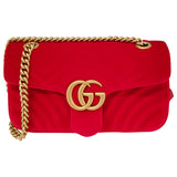 Gucci marmont red velvet handbag