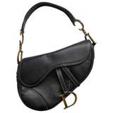 Dior saddle black leather handbag