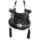 Lancel brigitte bardot black tweed handbag