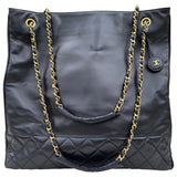 Chanel black leather handbag