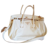 Prada galleria white leather handbag