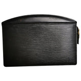Louis Vuitton black leather clutch bag