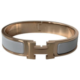 Hermès clic h white metal bracelets
