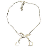 Dior silver metal necklaces