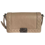 Chanel boy beige leather handbag
