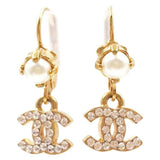 Chanel cc gold gold plated earrings