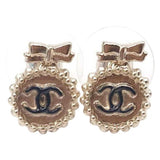 Chanel cc gold metal earrings