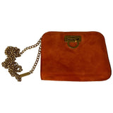 Salvatore Ferragamo orange suede handbag