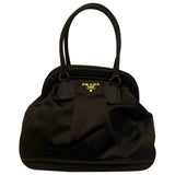 Prada black silk handbag