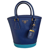 Prada saffiano  blue leather handbag