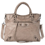 Balenciaga weekender beige leather handbag