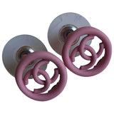 Chanel cc pink metal earrings
