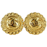 Chanel cc gold gold plated earrings