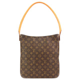 Louis Vuitton looping brown cloth handbag