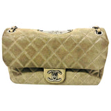 Chanel timeless/classique beige suede handbag