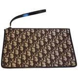 Dior brown cloth clutch bag