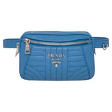 Prada navy leather clutch bag