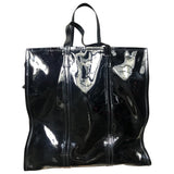 Balenciaga bazar bag black patent leather handbag