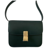 Celine classic green leather handbag
