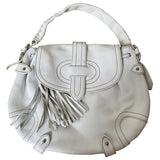 Bally white fur handbag