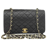 Chanel timeless/classique black leather handbag