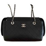 Chanel black leather handbag