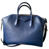 Givenchy antigona blue leather handbag