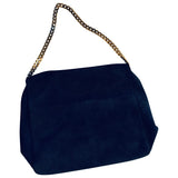 Celine gourmette blue suede handbag