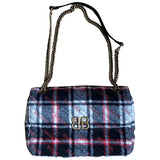 Balenciaga bb chain red tweed handbag
