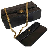Chanel timeless/classique black leather handbag