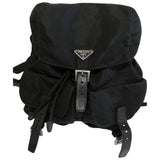 Prada black cloth backpacks