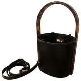 Staud bisset black leather handbag