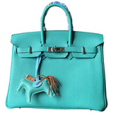 Hermès birkin 25 green leather handbag