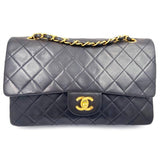 Chanel timeless/classique black leather handbag