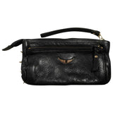 Zadig & Voltaire black leather clutch bag