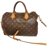 Louis Vuitton speedy brown cloth handbag