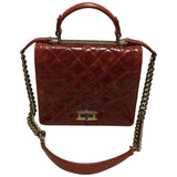 Chanel red leather handbag