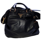 Prada black leather handbag