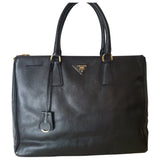 Prada galleria black leather handbag