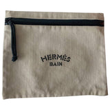 Hermès beige cotton travel bag