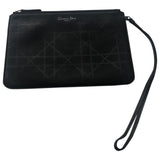 Dior black leather clutch bag