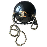 Chanel pearl bag black plastic handbag