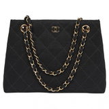 Chanel black cotton handbag