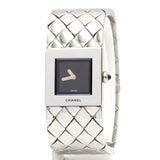 Chanel matelassée silver steel watch