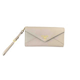 Prada beige leather clutch bag