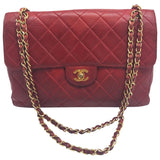Chanel timeless/classique red leather handbag