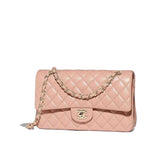 Chanel timeless/classique pink leather handbag
