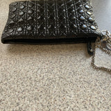 Dior lady dior black patent leather clutch bag